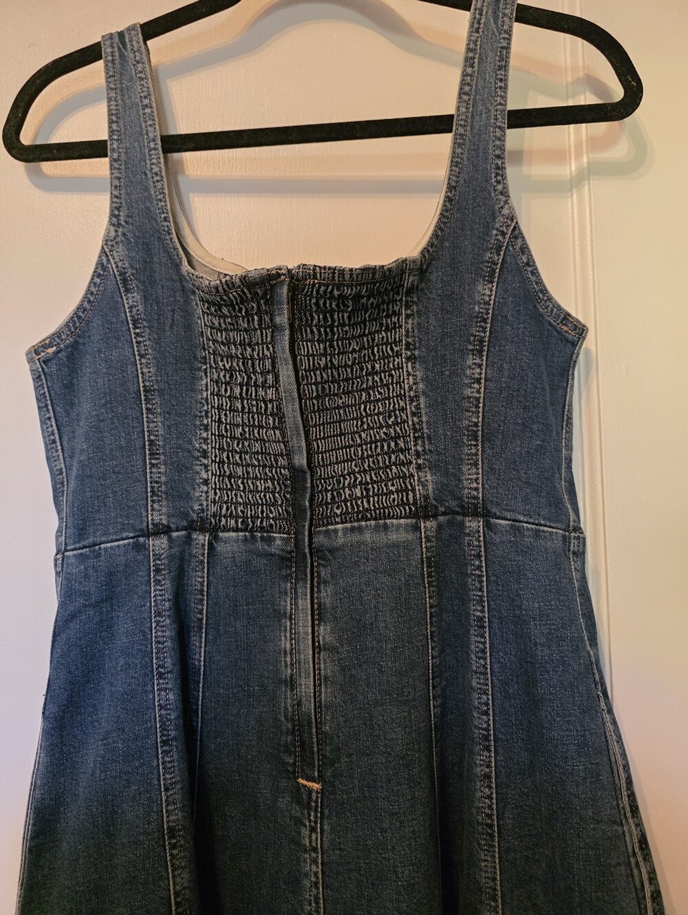 Madewell Croswell Wash Denim Jean Seamed Flare Midi Dress Size 6 NWT - Picture 7 of 13